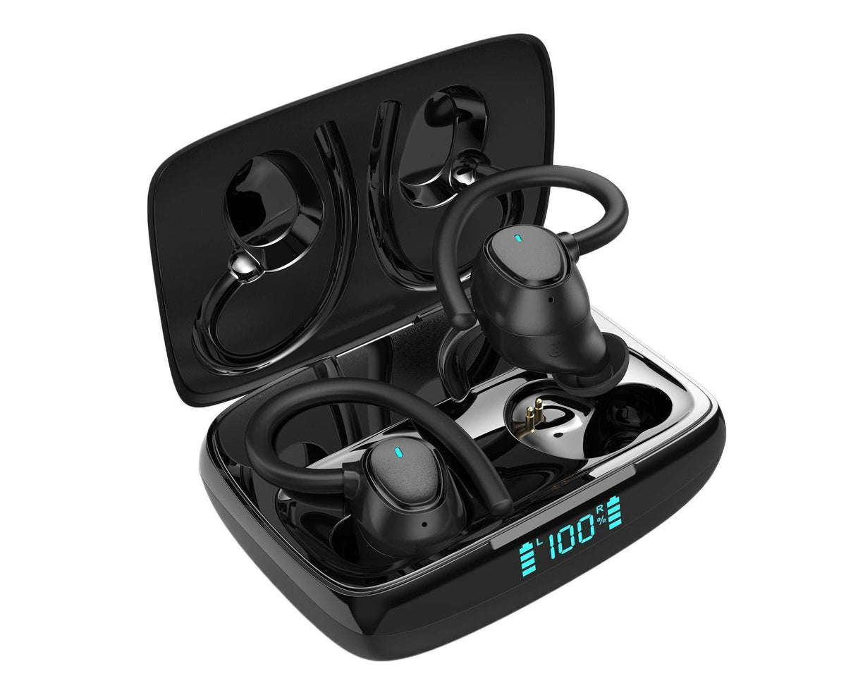 Noise Cancelling Ear Hook Earbuds-Black
