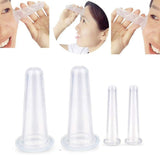 Silicone Facial Cupping Set Face And Eye Cupping Massage Kit Vacuum Massage Cup Anti-wrinkle And Anti-aging Natural Skin Care Beauty Tool(white)4pcs
