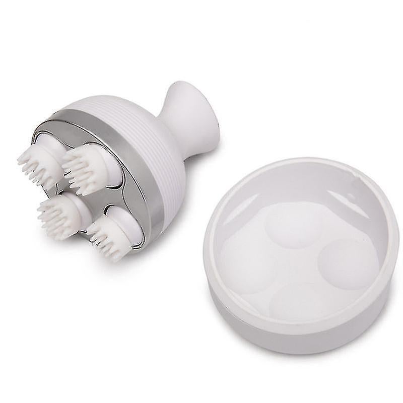 Pet Head Massager, Soft Silicone Brush Head, Gentle Massage, Usb Charging, Electric Pet Massager 1pcs-white