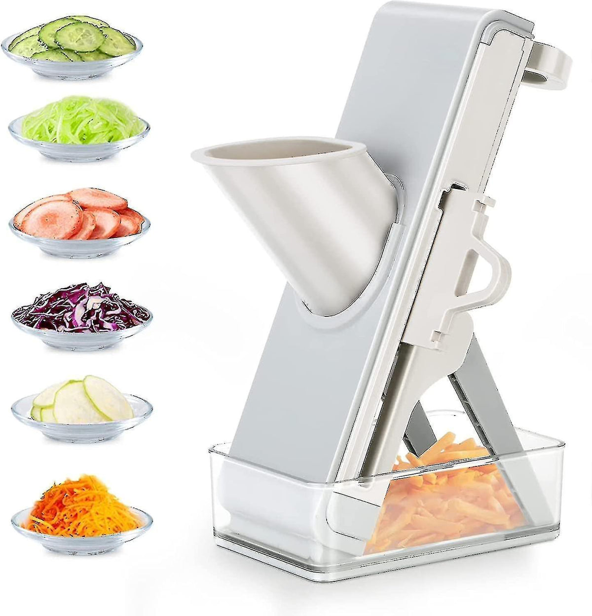 Kitchen secure Mandolin Vegetable Slicer With Adjustable Blades With Container