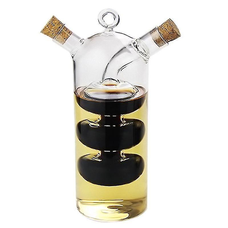 2-in-1 Double Layer Bottle Sauce Oil Vinegar Glass Bottle Condiment Seasoning Sealed Kitchen