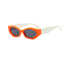 Trendy Small Cat Eye Women Sunglasses Retro Ins Popular Polygon Shades Beautiful Lady Vintage Oval Eyewear Leopard Green Grey UV400 - Orange White Grey