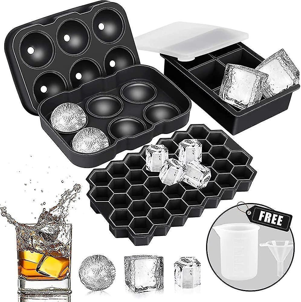 Ice Cube Mold, Silicone Ice Cube Mold, Aibast Ice Cube Mold With Lid, Large Ice Gift