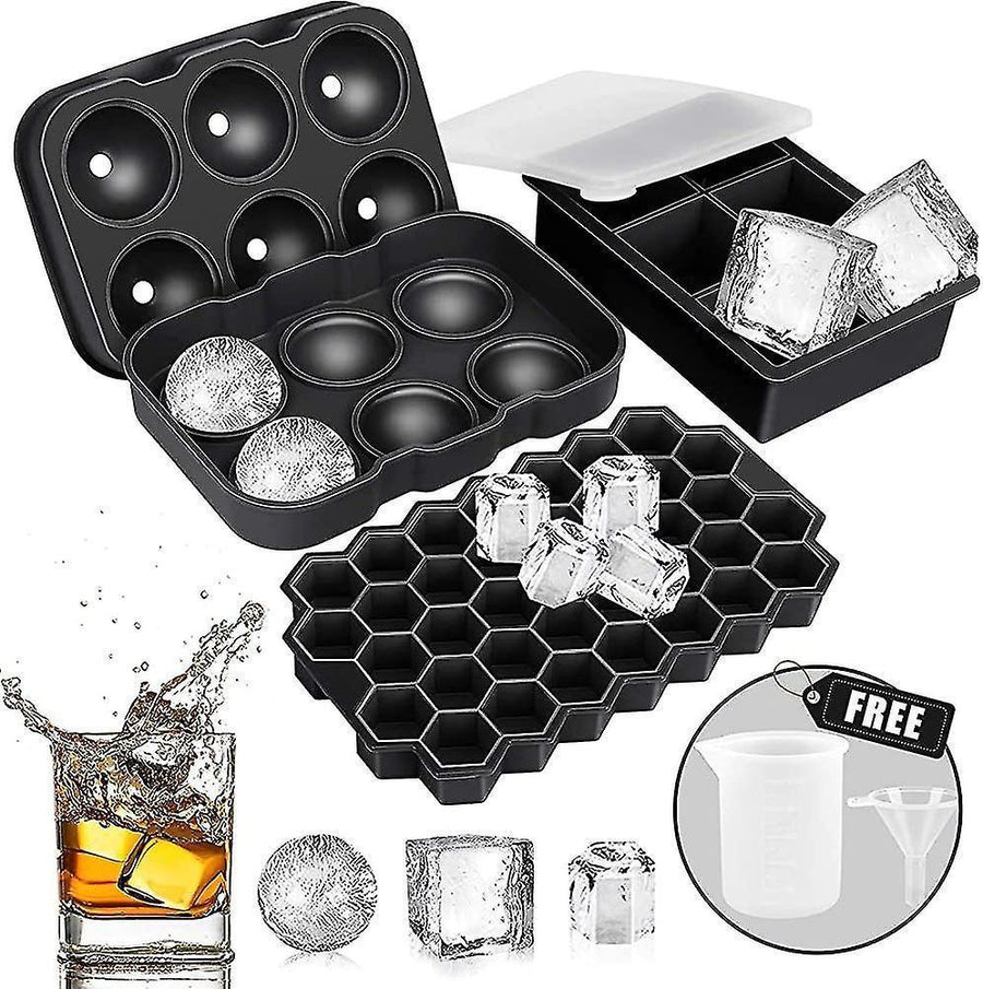 Ice Cube Mold, Silicone Ice Cube Mold, Aibast Ice Cube Mold With Lid, Large Ice Gift