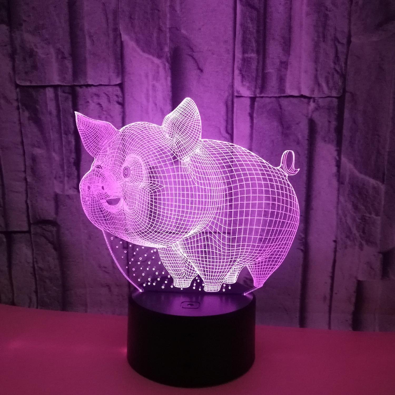 JUSCH Pig Night Light 3D Illusion Lamp Touch 7 Color Changing Bed Room Decor Girl babies Birthday Present Toys Pigs Gifts B091-1111
