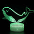 3D Optical Lamp Illusion Night Light Great Whale 3D Table Lamp babies babies Birthday Gift Creative Light GiftWhite Base: Colorful Touch