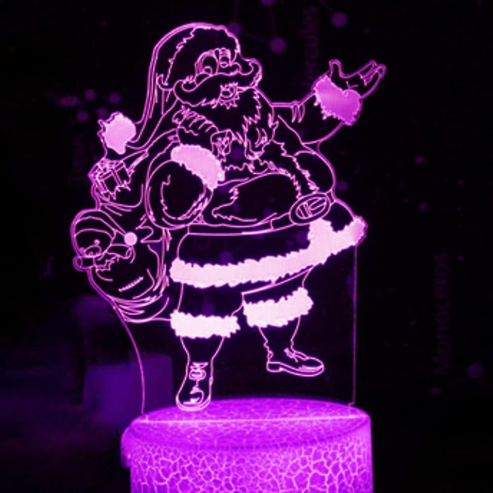 3D Santa Claus Night Light Table Desk Optical Illusion Lamps 7 Color Changing Lights LED Table Lamp Xmas Home Love Birthday babies babies Gift