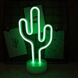 Cactus Neon Sign Night Light Lamp With Holder Base Decorative Marquee Signs Light Battery Operated Wall Decoration