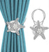Set of 2 crystal hangers with silver padlocks for curtain buckles