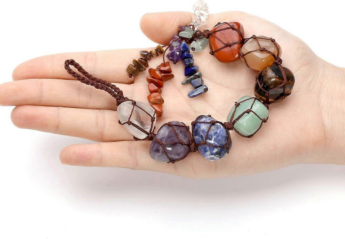 7 Chakra Gemstones Reiki Healing Crystals Hanging Ornament Home Indoor Decoration