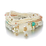 1 Pcs Bohemian Stackable Bead Bracelets, Women's Stretch Multilayer Crystal Beaded Lucky Protection Evil Eye Bracelet Set