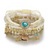 1 Pcs Hand Bracelet Boho Charms Stretch Stackable Bracelet Handmade Multicolor Crystal Beaded Lucky Protection Bangles Strand Bracelet