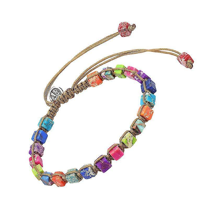 1pc Seven Chakras Energy Stone Healing Bracelet Crystal Bracelet (colorful)