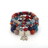 1pcs Bohemian Bead Bracelet, Ladies Multilayer Stackable Beaded Charm Stretch Bracelet, Elephant Pendant Crystal Bracelet Women&