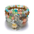 1pcs Bohemian Bracelet, Crystal Beaded Bracelets, Charm Stretch Bracelet With Pendant, Women&