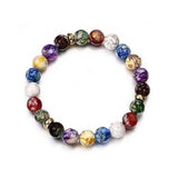 Colorful Beads Rainbow Healing Crystal Chakra Yoga Hologram Bracelets For Women
