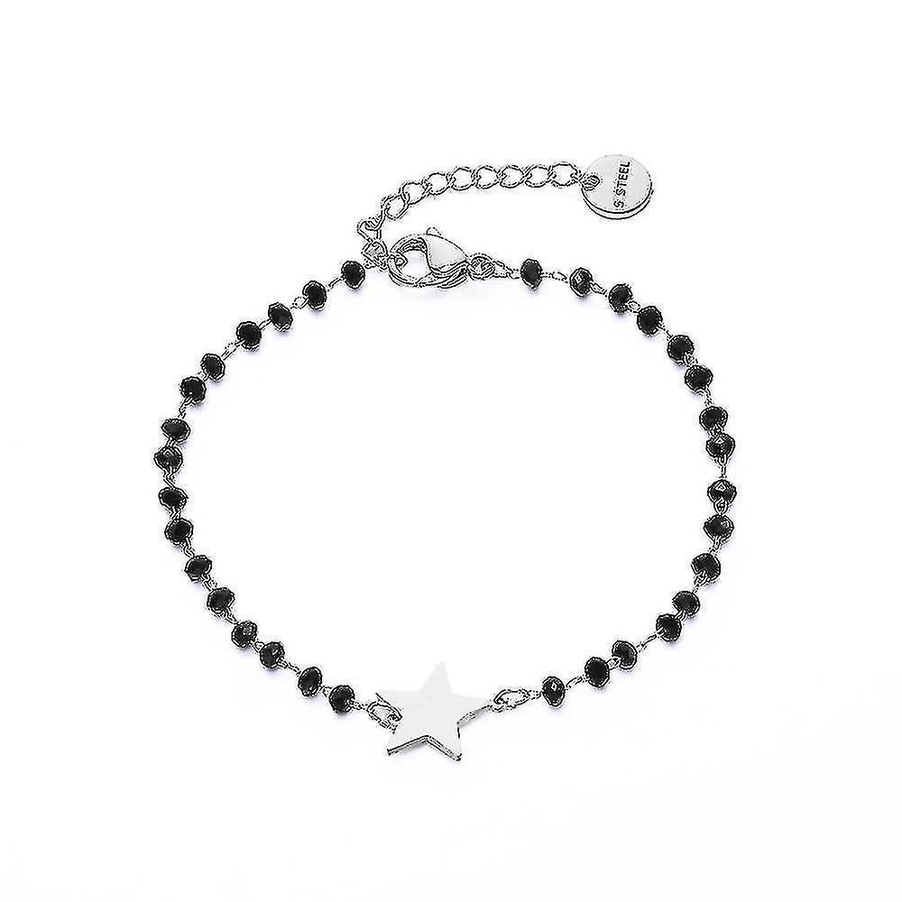 Crystal Beads Chain Bracelet(steel-star)