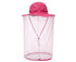 Outdoor Women Men Anti Bug Bee Mosquito Hat Head Net Sun Protection Bucket Cap-Rose Red