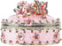 Crystal Trinket Jewelry Boxes Hinged,hand-painted Pink Flower Butterfly Pattern Jeweled Box For Girls