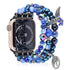 Fashion Iwatch Blue Crystal Beaded Bracelet Watchband Strap With Life Tree And Leaf Pendant For Apple Watch Series 7 45mm / 4/5/6/se 44mm / 1/2/3 42mm