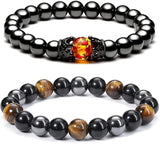 Hematite Black Obsidian Tiger Eye Stone Bracelets For Men Women 10mm Natural Round Gemstone Beads Beaded Healing Crystal Triple Bracelet