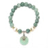 Jade Green Natural Crystal Pearl Couple Bracelet Donut Buckle Pendant Transfer Beads Female Elastic Rope Design