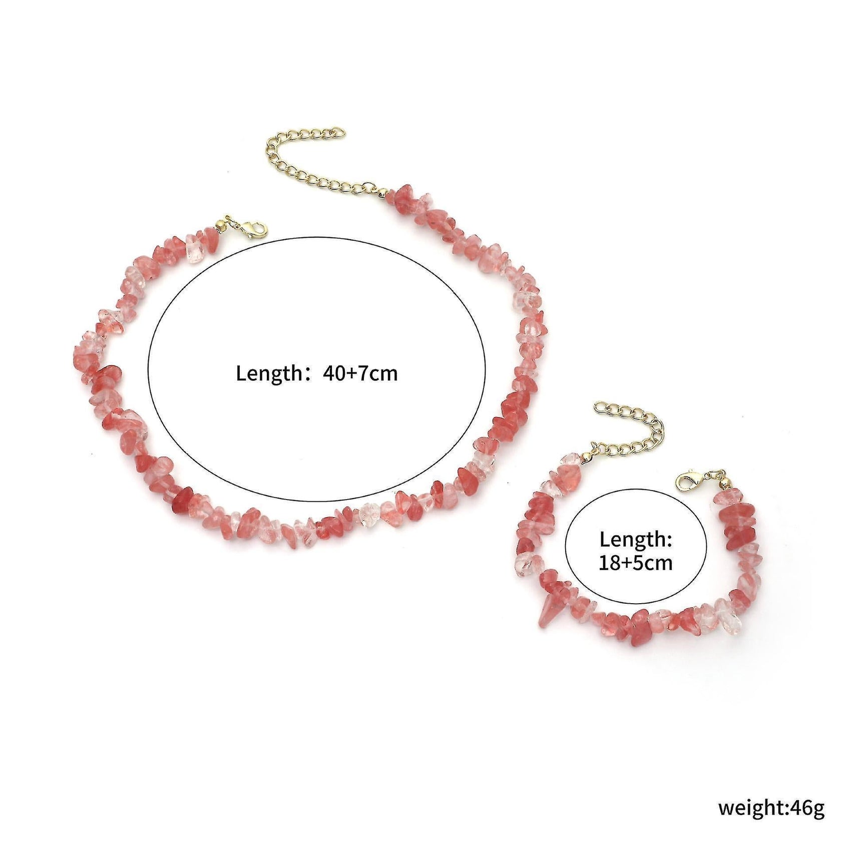 Pink Crystal Beaded Natural Stone Bracelet