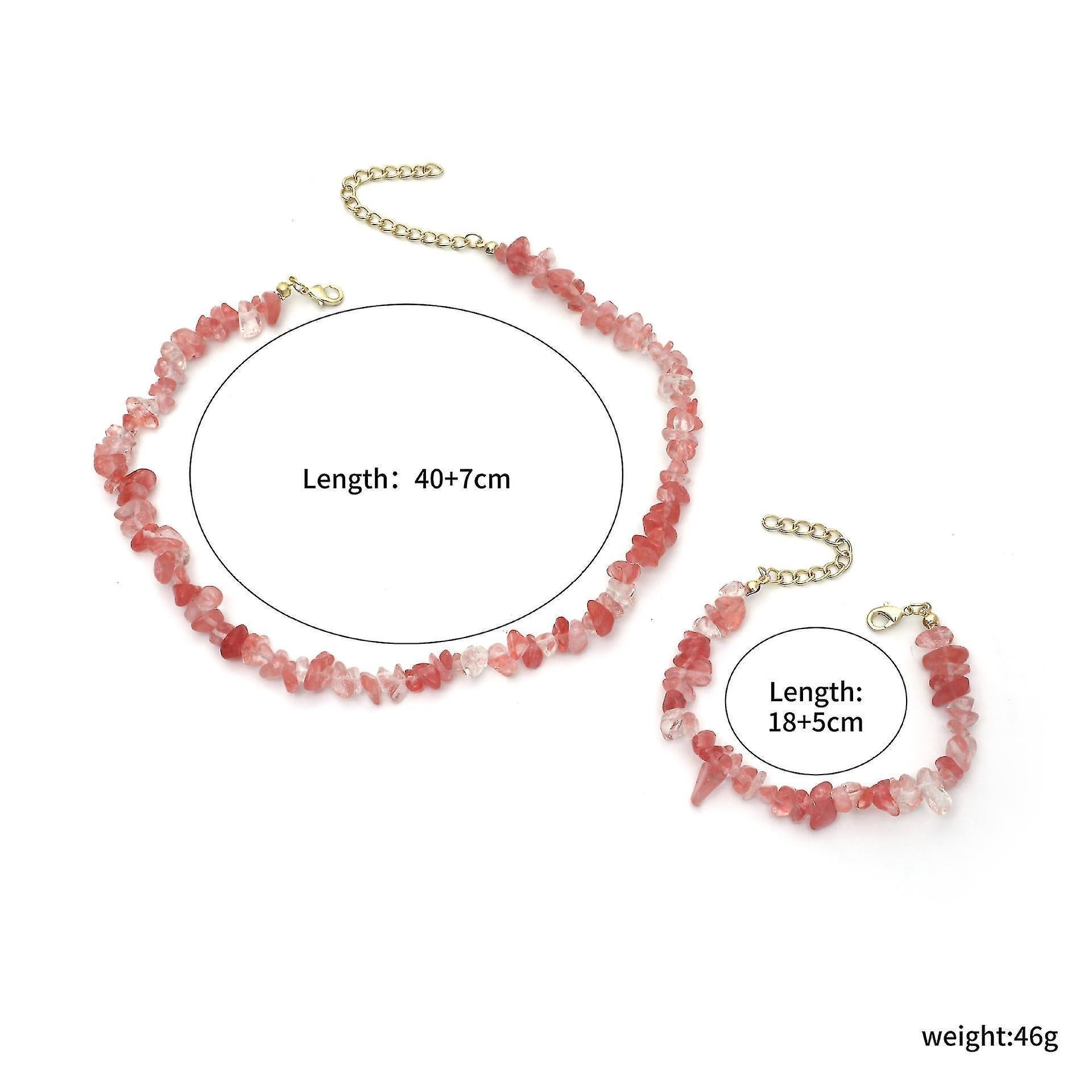 Pink Crystal Beaded Natural Stone Bracelet