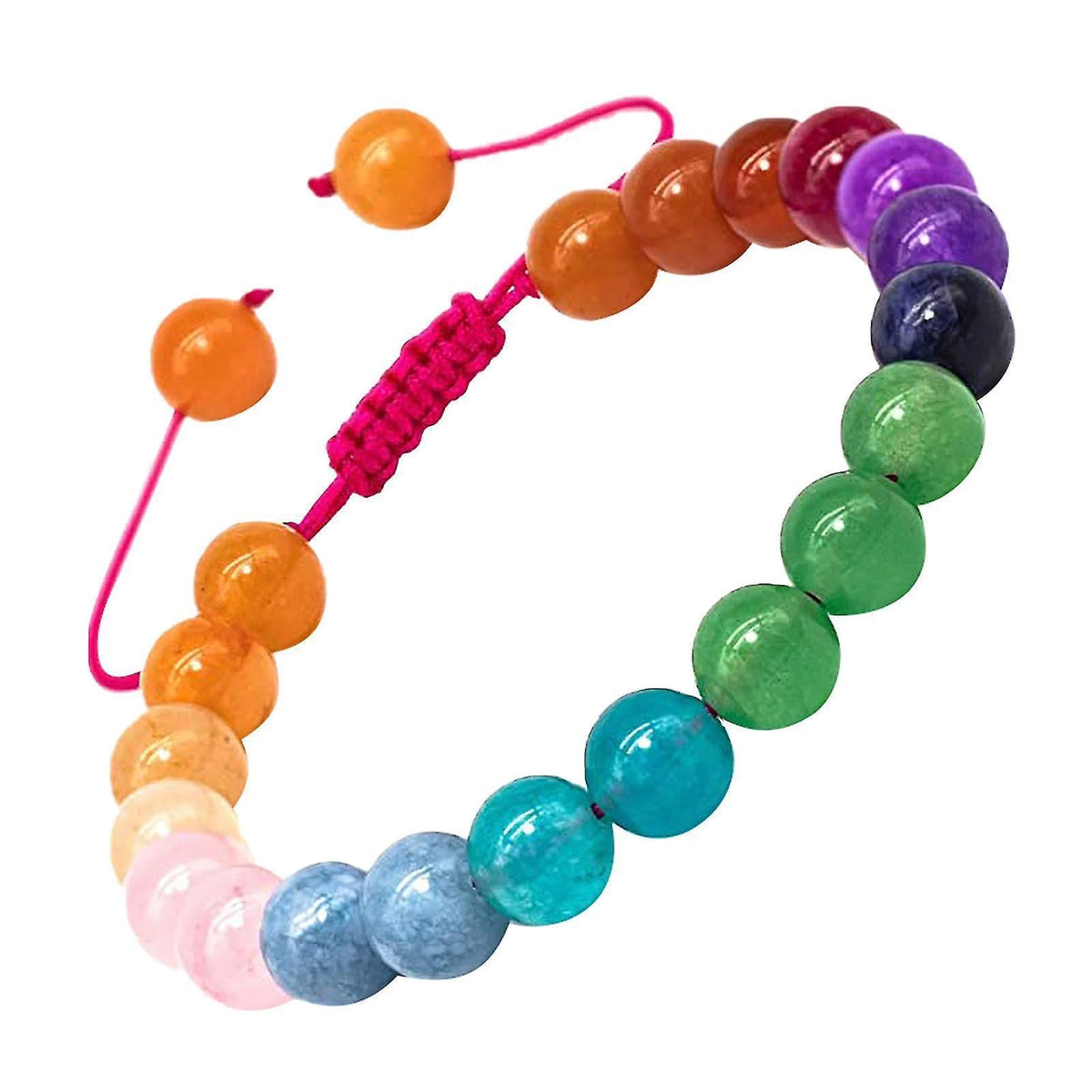 Round 0.315 Inch (0.31 Inch) Macrame Natural Gemstone Bracelet Healing Crystal Quartz Beads Chakra Bracelet