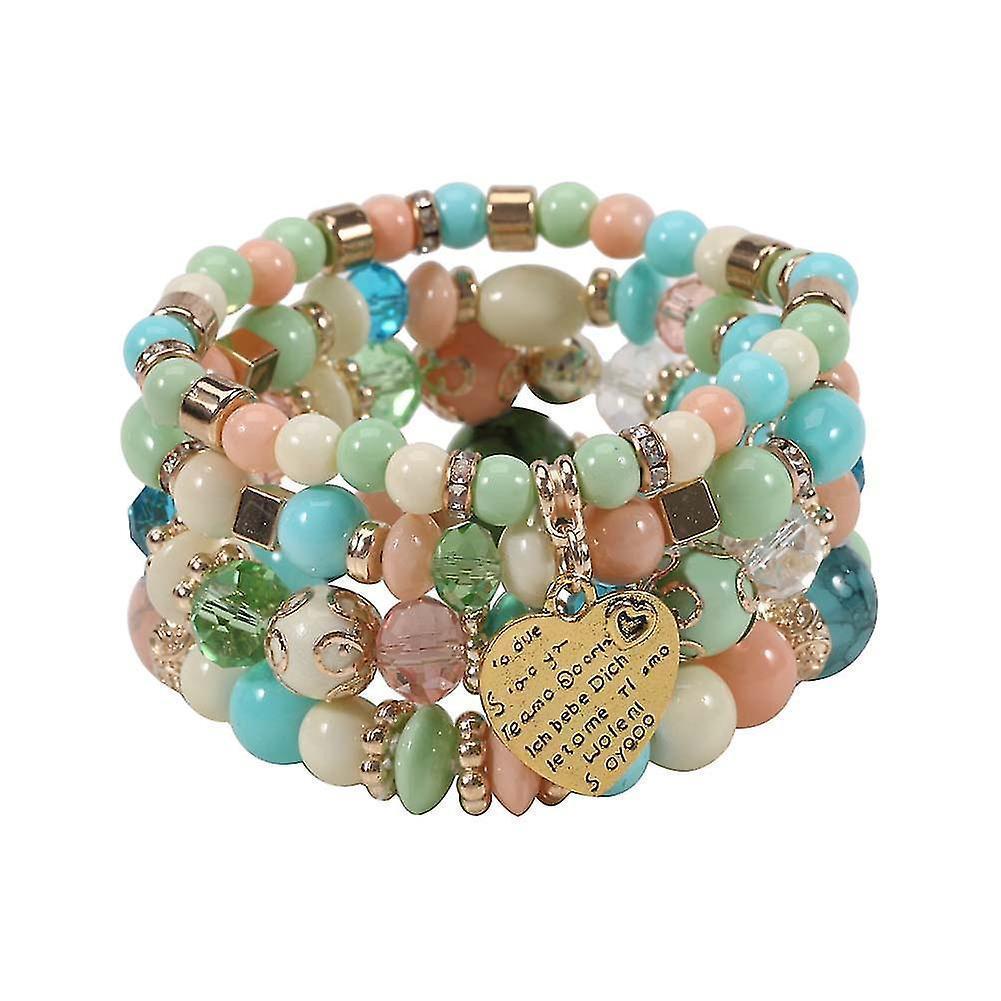 Set Of 4 Bohemian Stretch Crystal Bracelets Crystal Bracelets For Women Girls