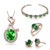 Women Jewelry Set Crystal Necklace Earrings Bracelet Ring Set,jewelry Gifts For Mother Wife Girls