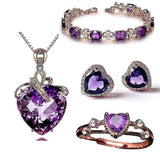 Women Jewelry Set Crystal Necklace Earrings Bracelet Ring Set,jewelry Gifts For Mother Wife Girls