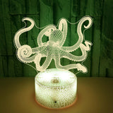 Optical Illusion 3D Squid Night Light 16 Colors Ch