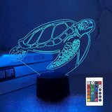 3D Turtle Night Light Optical Illusion Lamp with 1