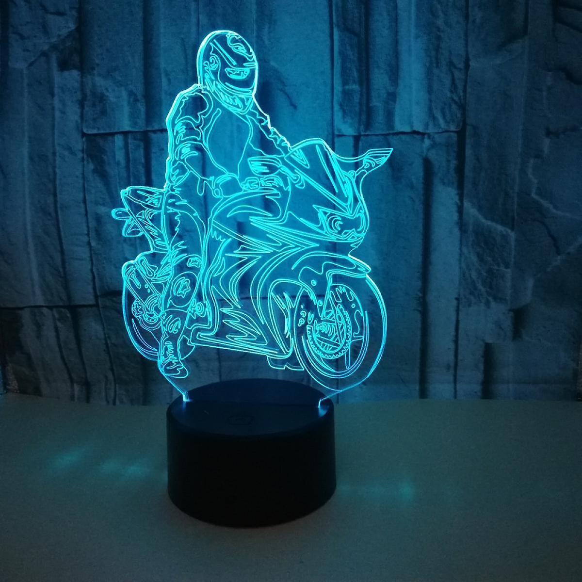 Dirt Bike Gifts for Boys, Motocross 3D Night Light Illusion
