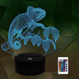 Chameleon  Animal 3D Night Light Illusion Lamp for