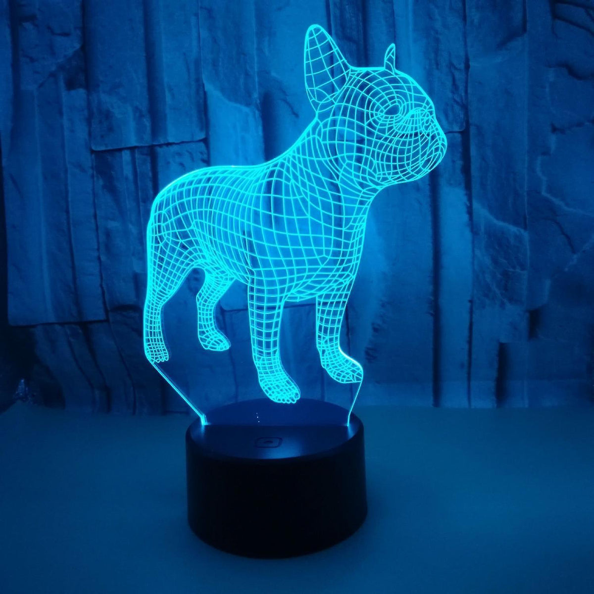 JUSCH 3D Bulldog Night Light 16 Colors Changing Optical Illusion Lamp with Remote Birthday  Valentine's Day Gift Idea for babies Boys Girls B091-182