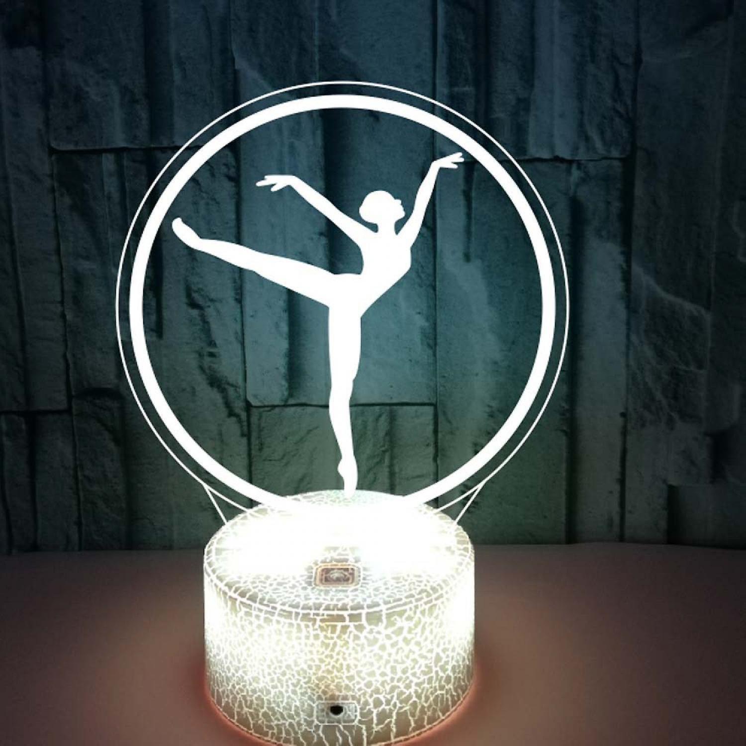 JUSCH Ballerina Night Light Colorful 3D Light with Touch Remote Control Desk Lamp 3D LED Illusion Light B091-477