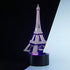 romantic Eiffel Tower in Paris France 3D Optical Illusion Night Light,7 Colors Changing,Smart Touch Button USB Powered,Amazing Creative Art Design