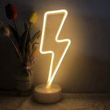 Led Lightning Bolt Neon Light Signs, Warm White Lightning Bolt Shape babies babies Night Light Wall Sign Light Battery Operated