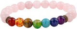 8mm Round Stone Bracelet for Unisex, Healing Crystal Reiki Stretch Wristband 7" Strand