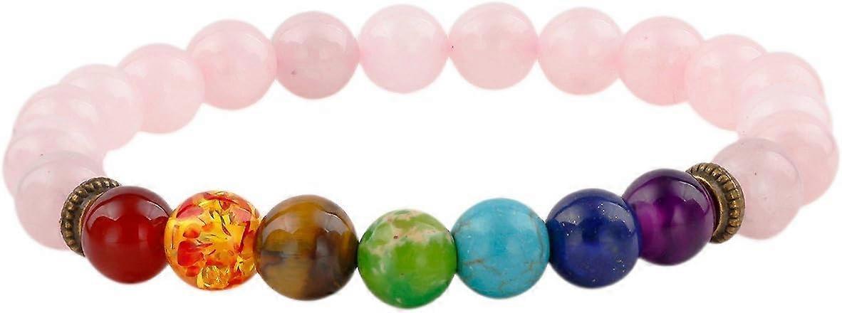 8mm Round Stone Bracelet for Unisex, Healing Crystal Reiki Stretch Wristband 7" Strand