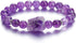 Amethyst Crystal Beaded Bracelet For Women,natural Gem Semi Precious Reiki Healing Crystal Energy Quartz Bracelet,handmade 8mm Round Stone Beads Stret