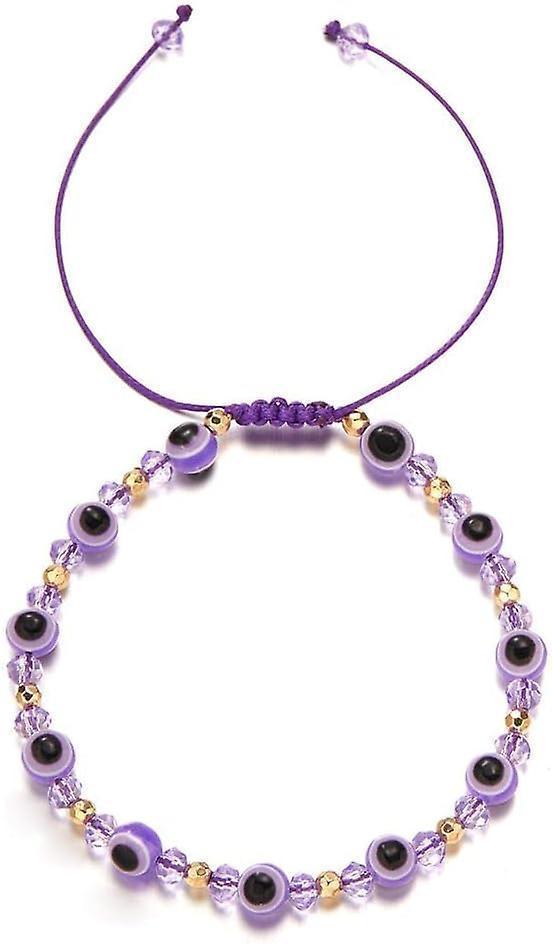 Bracelet, Crystal Bead Bracelet, Retro Evil Eye Bracelet, Handmade Female Bracelet, Braid Rope Couple Bracelet, Lucky Fashion Jewelry