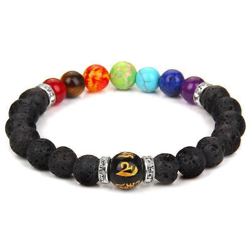 Bracelets for Women 8mm Chakra Natural Stone Bracelet Lava Rock 7 Chakras Crystals and Healing Stones Bracelets Stress Relief Yoga Anxiety Bead Bracel