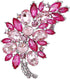 Created Crystal Fashion Brooch Pin Wedding Feather Brooches for Women-Rosered
