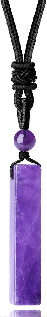 Crystal Necklace for Men Women Healing Crystal Stone Bar Pendant Necklace Adjustable Rope Necklace Natural Gemstone Necklace Jewelry