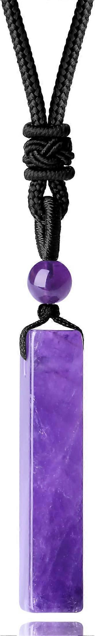 Crystal Necklace for Men Women Healing Crystal Stone Bar Pendant Necklace Adjustable Rope Necklace Natural Gemstone Necklace Jewelry