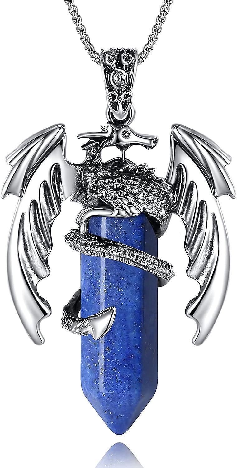 Dragon Necklace For Men Women Crystal Necklace Cool Mens Necklaces Dragon Jewelry Natural Gemstone Necklace