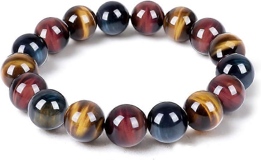 Enjoy Risingsun Tiger Eye Bracelet,Relax Anxiety Crystal Beaded Triple Protection Jewelry Bead Stone Chakra Gemstones Bracelets for women men
